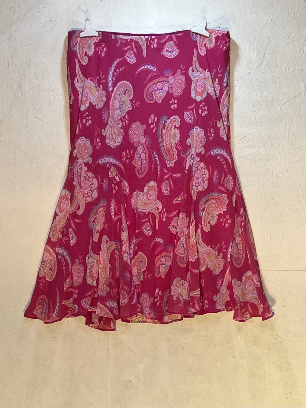 VINTAGE!Chaps Fuchsia Paisley Circle Skirt